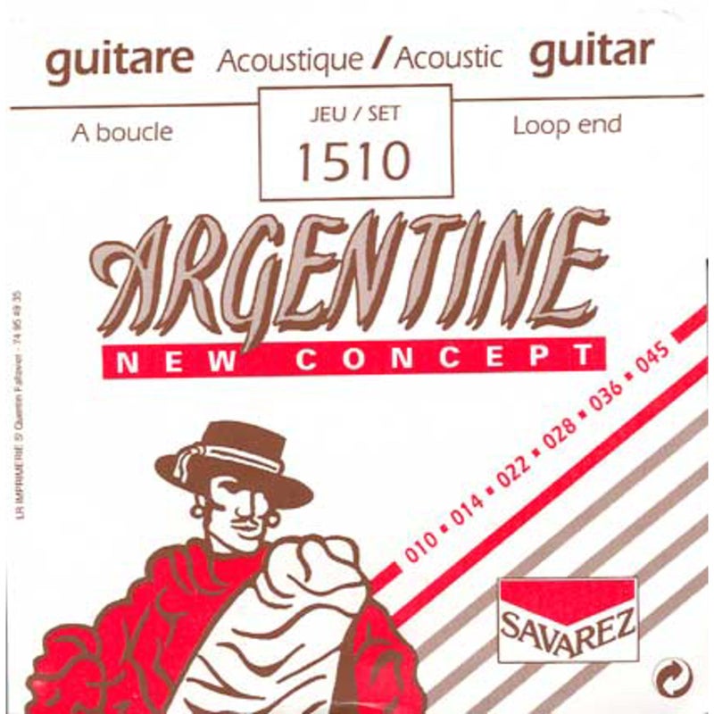 Savarez 1510 Argentine Acoustic Jazz Guitar Strings, Standard Tension Loop End